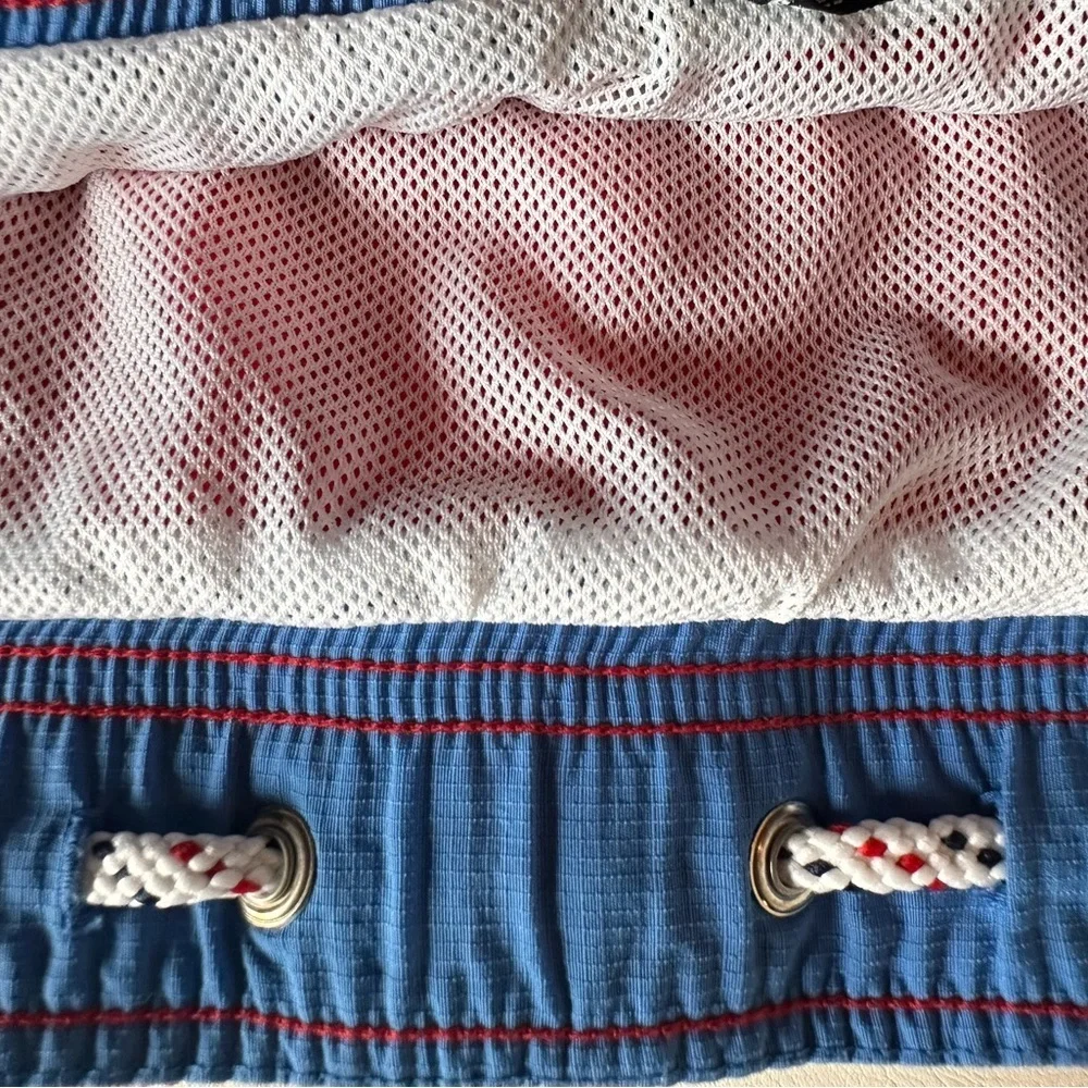 VTG Y2K Tommy Hilfiger Logo Mens Swim Shorts Med Red White Blue Retro 5